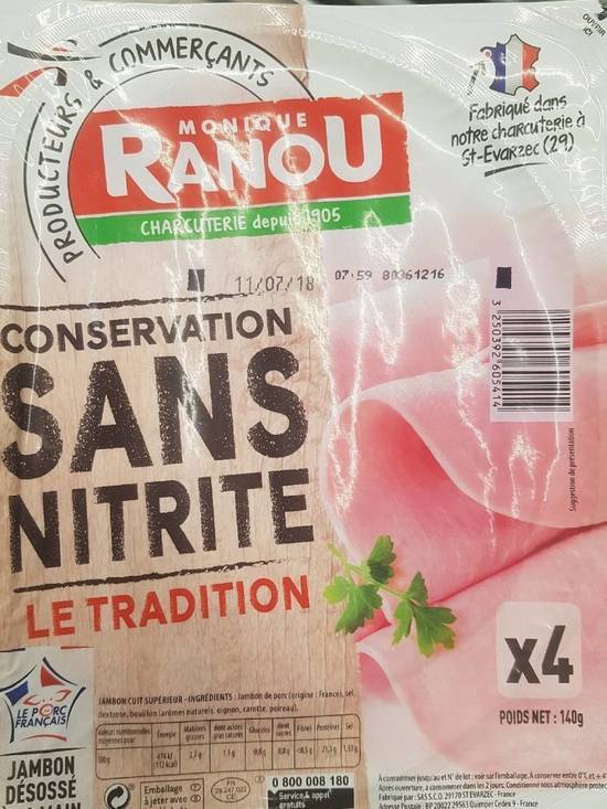 Jambon le tradition - monique ranou - 140g