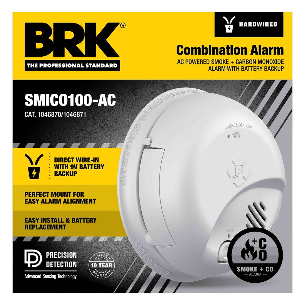 First Alert BRK Hardwired (with Battery Backup) Ionization Interconnected Combination Smoke and Carbon Monoxide Detector | 1046870