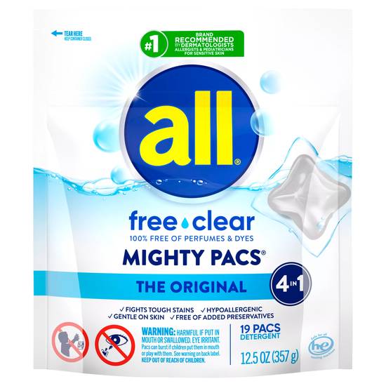 All Stainlifters Free Clear 100% Free Of Perfumes & Dyes Detergent (19 ct)