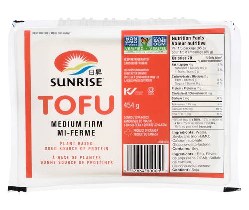 Sunrise Medium Firm Tofu (454 g)