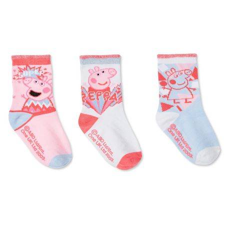 Peppa Pig Toddler Girl's Socks, 8-11, Assorted (3 ct)