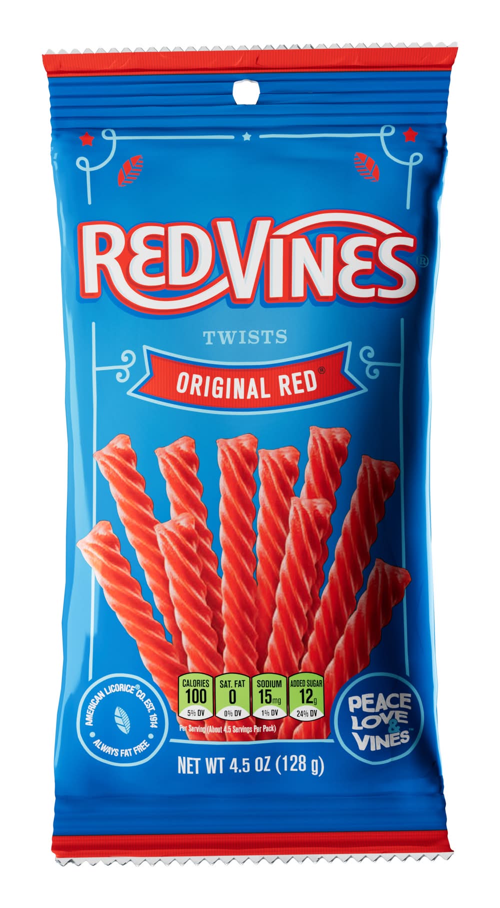 Red Vines Twists Candy Bag, Original Red (4.5 oz)