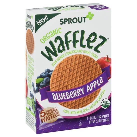 Sprout Organics Wafflez Stoneground Wheat Snack (5 ct) (blueberry apple)