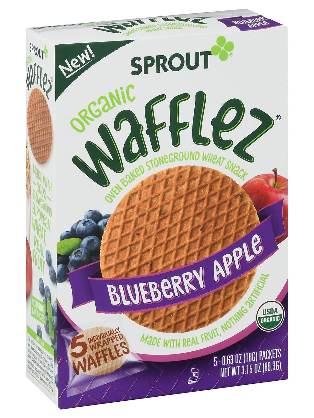 Sprout Organics Organic Wafflez Blueberry Apple Waffles (3.2 oz)