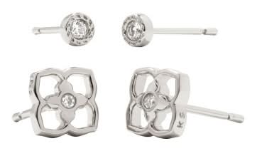 Kendra Scott Iris Rhodium Over Brass Stud Earring Set, Silver (2 ct)