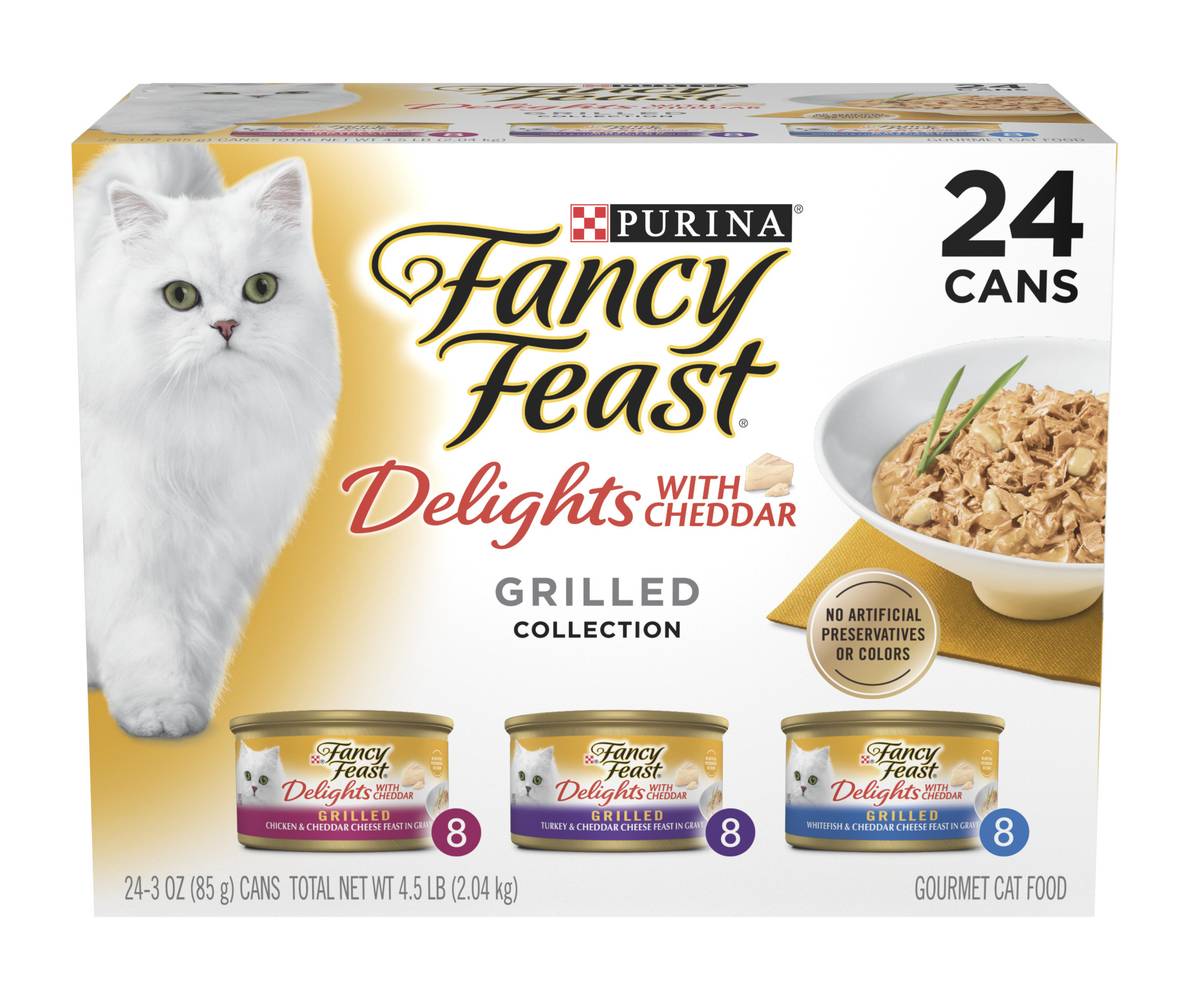 Purina Fancy Feast Delights With Cheddar Grilled Collection (3 oz, 24 ct)