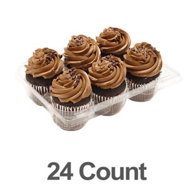 CHOCOLATE CUPCAKE TRAY BUTTERCREAM ICING 24 COUNT