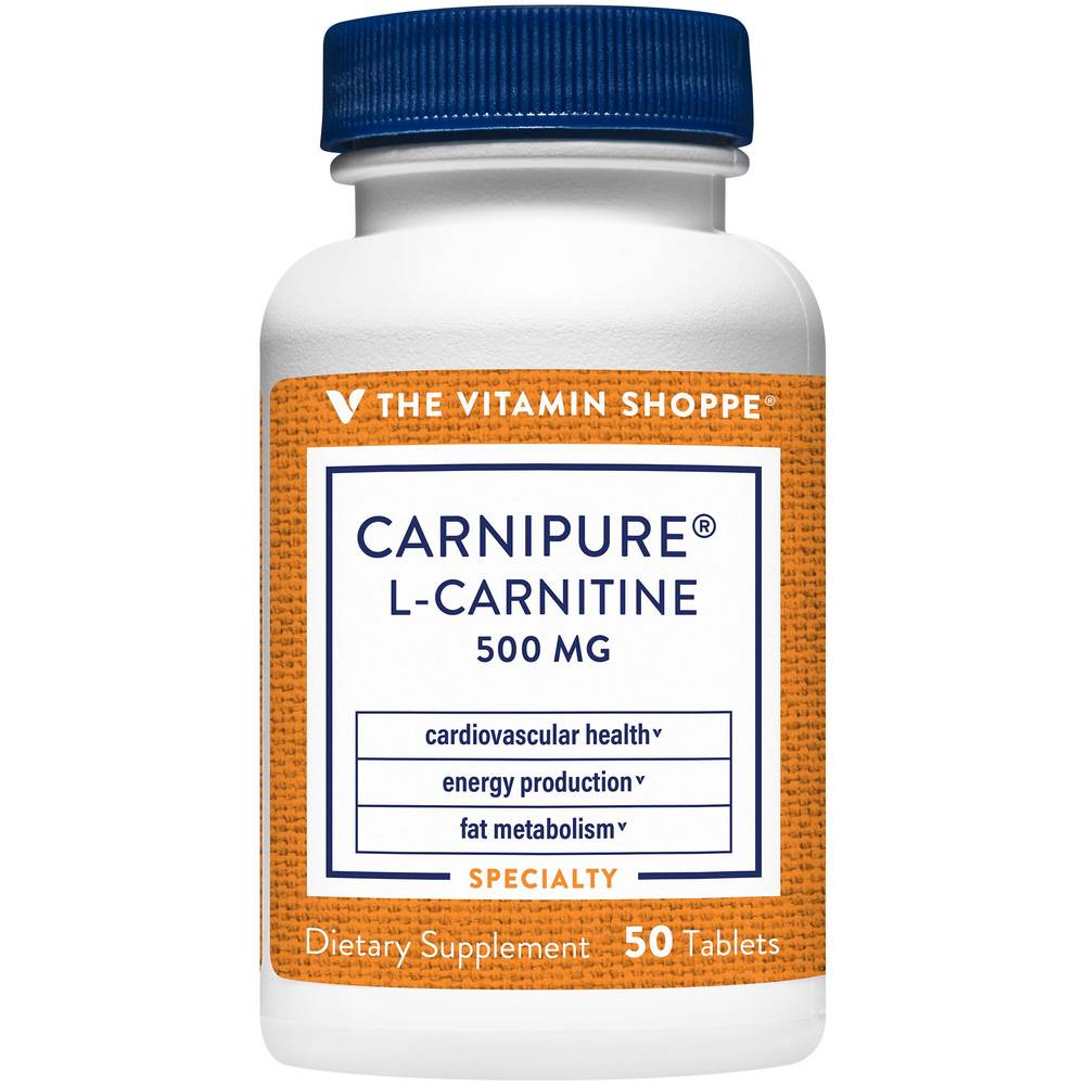 The Vitamin Shoppe Carnipure L-Carnitine Dietary Supplements 500 mg (50 ct)