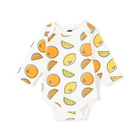 Monica + Andy Newborn Citrus Squeeze Organic Cotton Long Sleeve Bodysuit