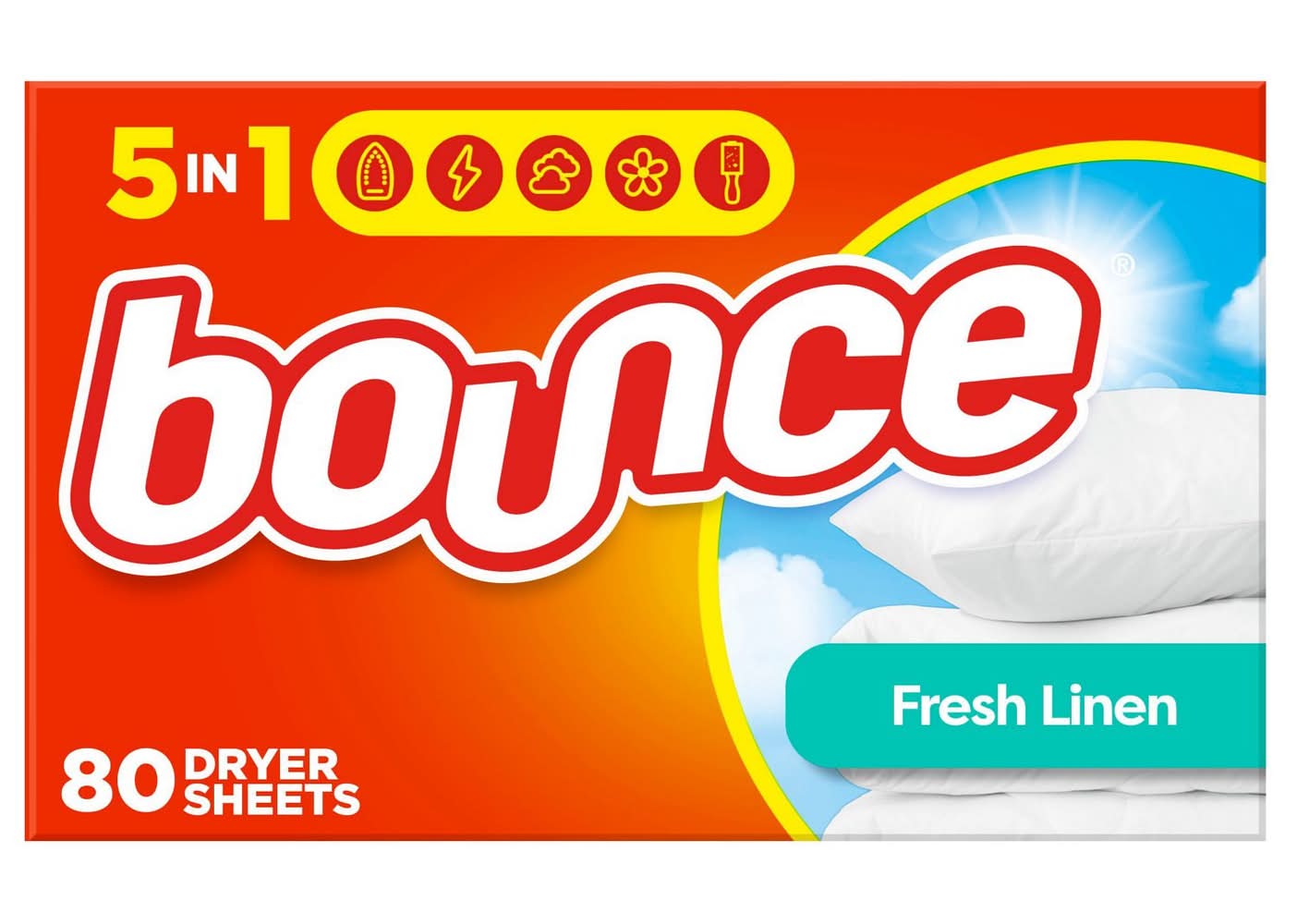 Bounce Dryer Sheets, Fresh Linen Scent, 80 Ct