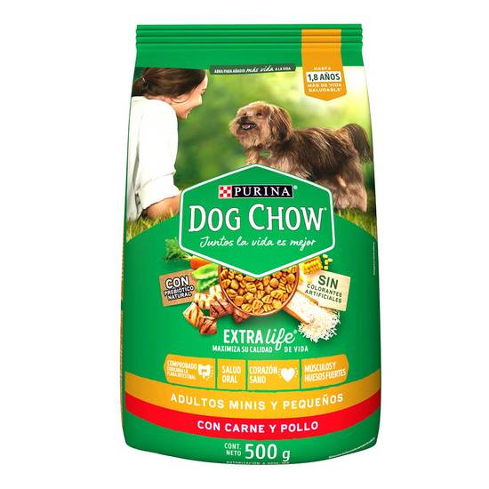 Dog chow alimento para perro adulto (raza mini - pequeña/carne - pollo )