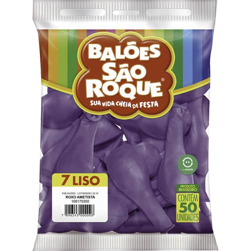 São roque balão nº7 liso roxo (1x50)