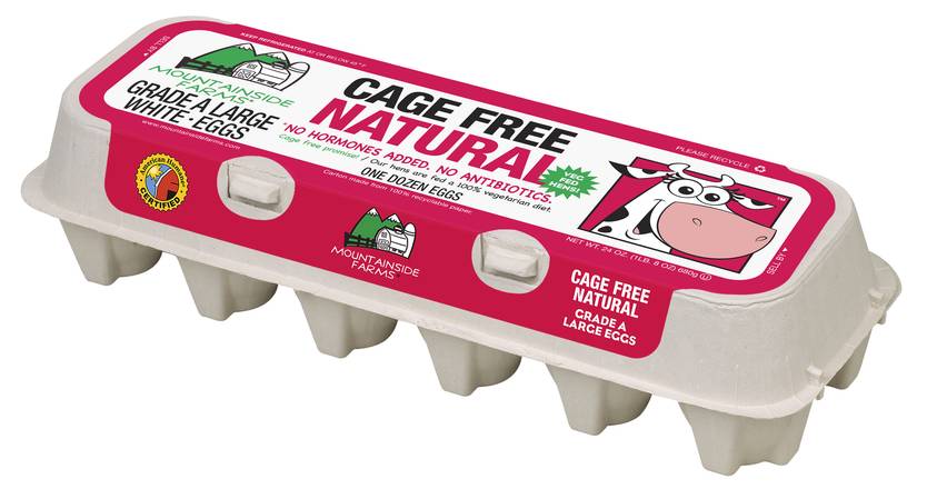 Mountainside Farms Cage Free Natural Eggs - 12 ct