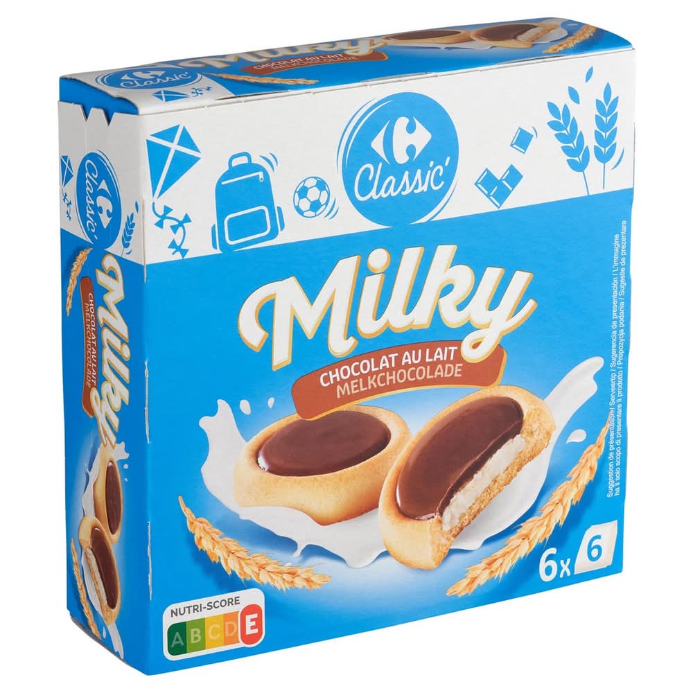 Carrefour Classic'' Milky Melkchocolade 6 x 6 Stuks 225 g