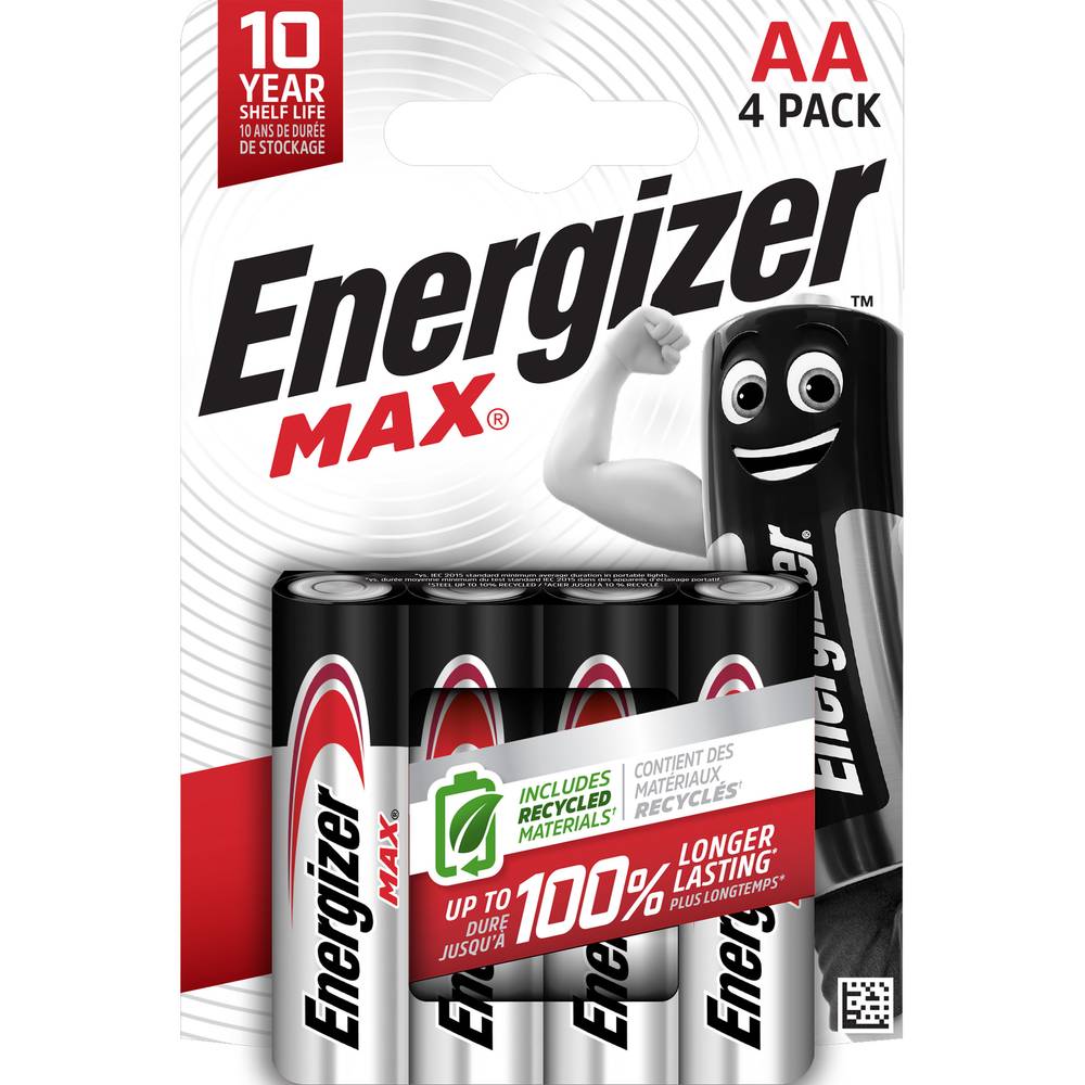 Energizer - Pile alcaline max aa (4 pièces)