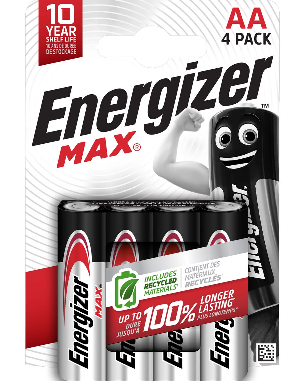 Energizer - Piles alcalines max 1.5 v, AA (4)