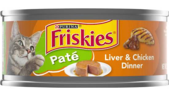 Friskies Pate Wet Cat Food Liver & Chicken Dinner 5.5oz Can