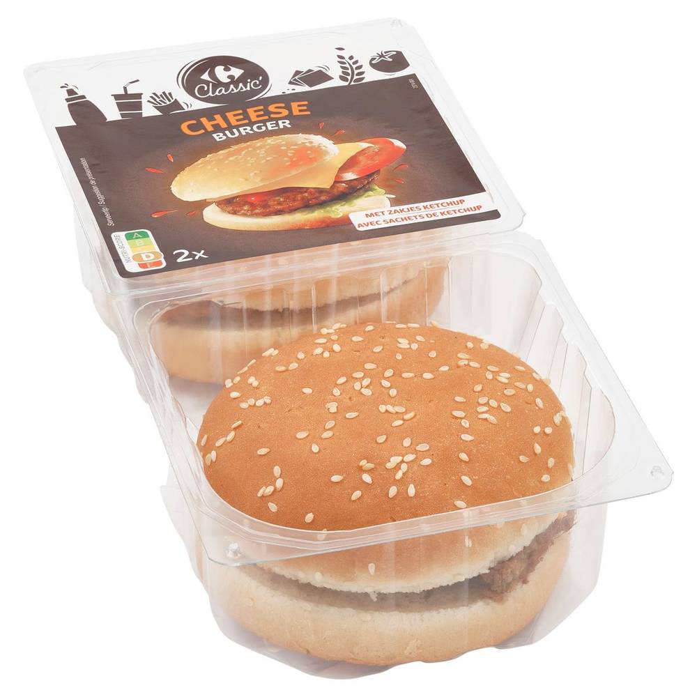 Carrefour Classic'' Hamburger à la Viande de Boeuf 2 Pièces 268 g