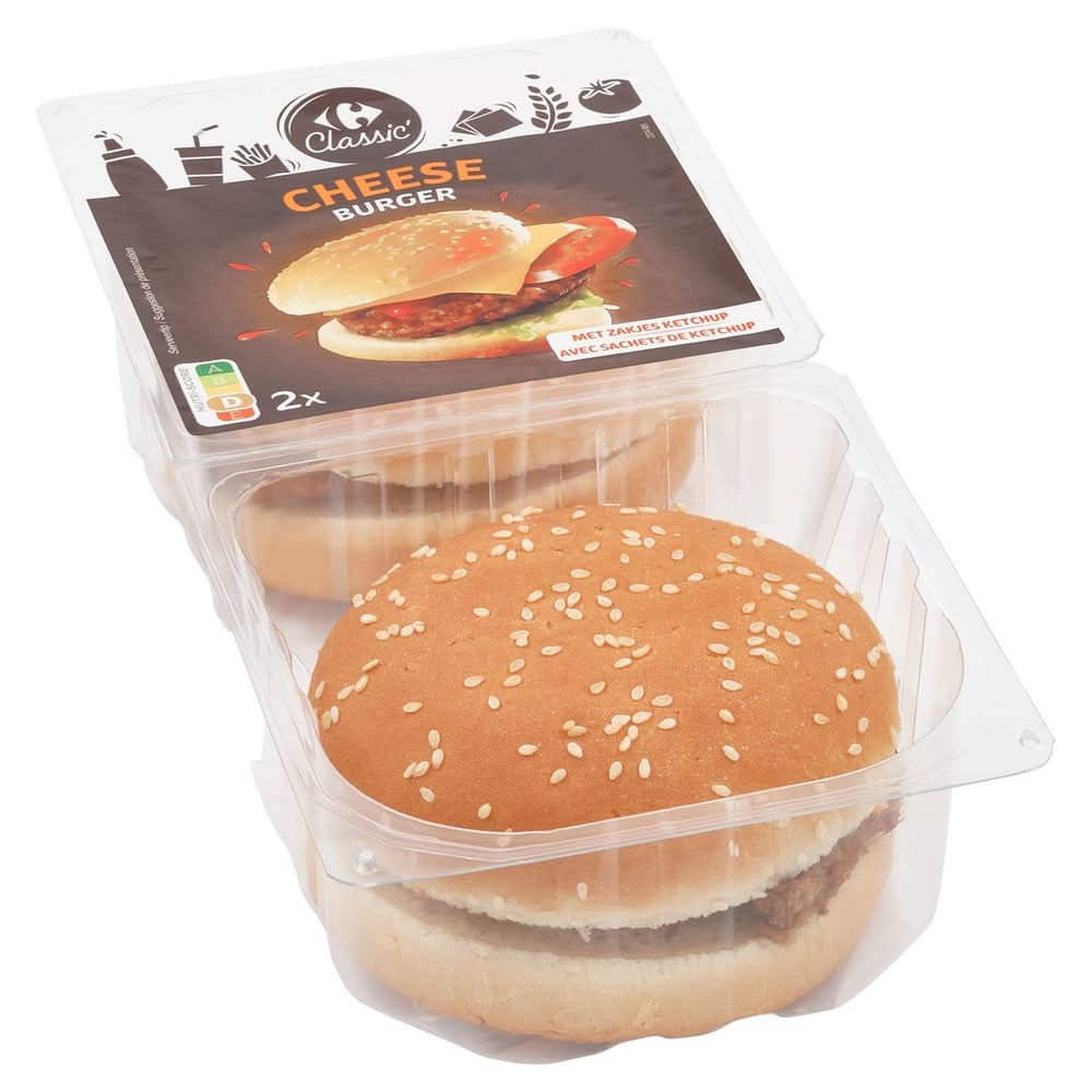 Carrefour Classic'' Hamburger à la Viande de Boeuf 2 Pièces 268 g