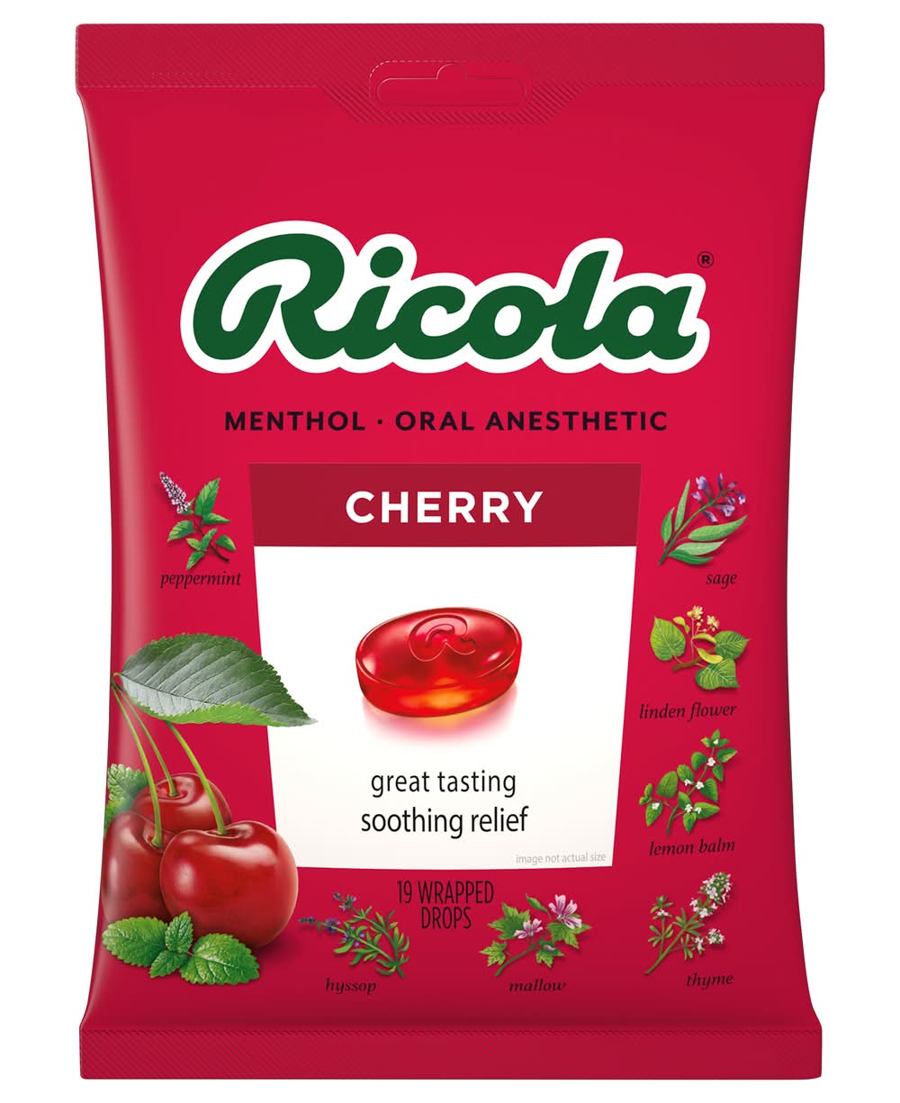 Ricola Menthol Cherry Oral Anesthetic (19 ct)