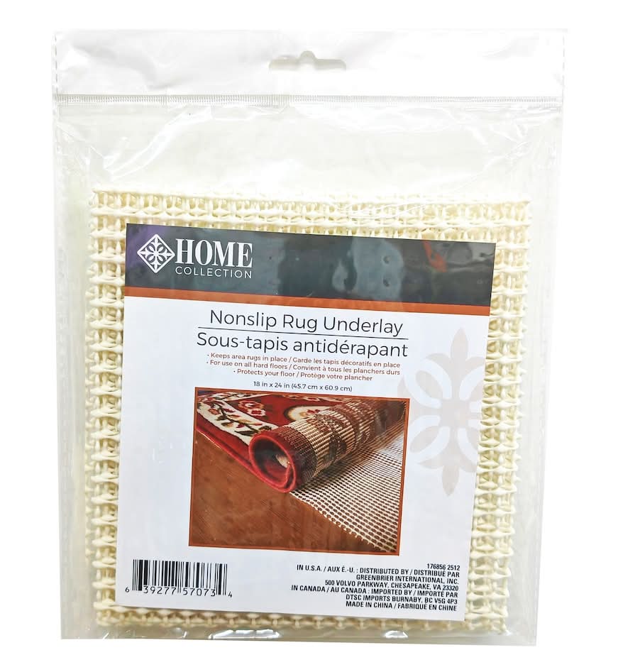 Home Collection Nonslip Rug Underlay, 18x28 in, White