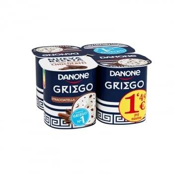 Yogur griego de stracciatella Danone sin gluten pack de 4 unidades de 110 g.