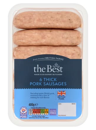 Morrisons The Best Thick Pork Sausages (6 pack)
