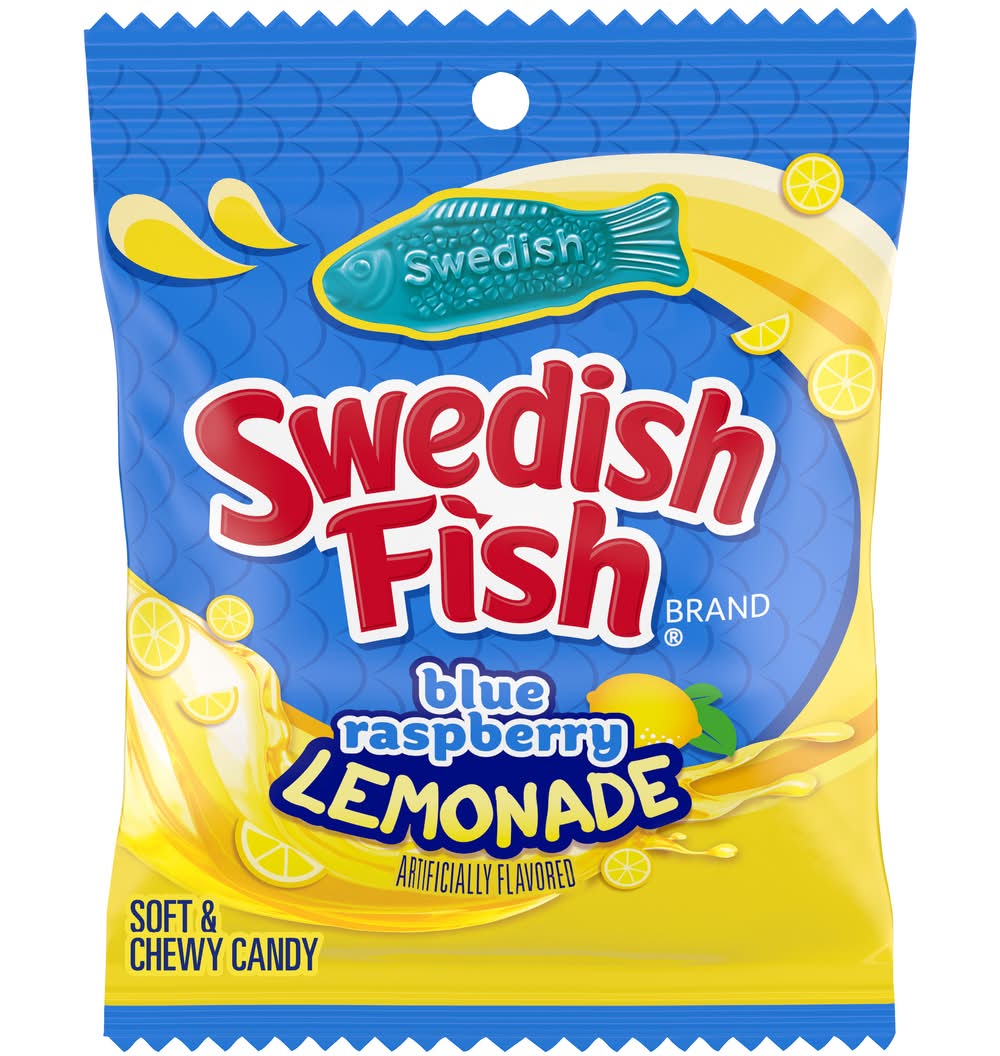 Swedish Fish Soft & Chewy Candy, Blue Raspberry Lemonade (3.59 oz)