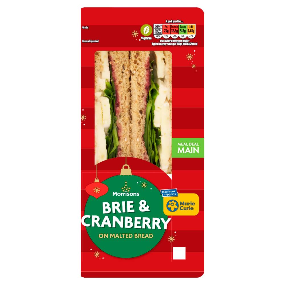 Morrisons Brie-Cranberry, On Malted Bread Sandwich