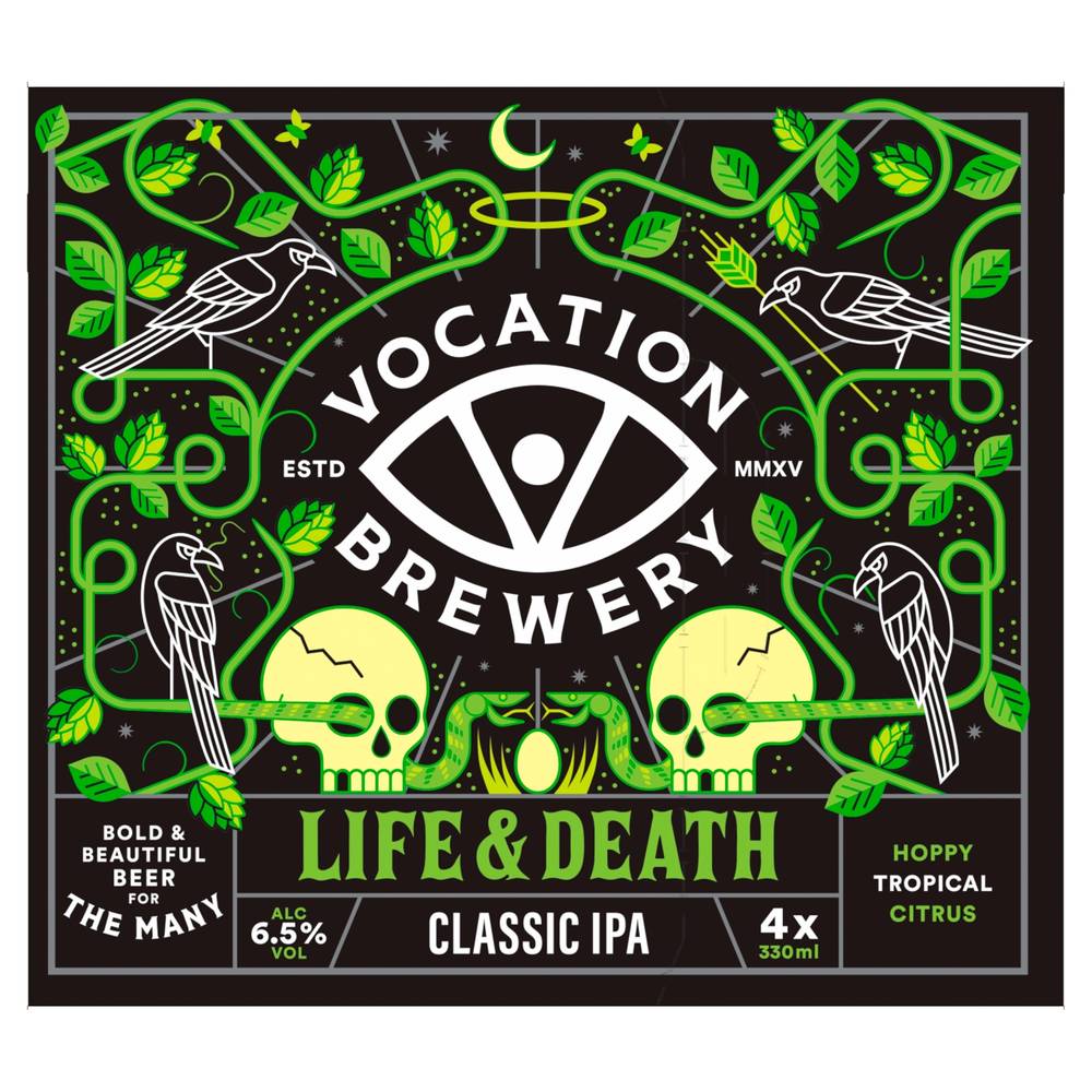 Vocation Brewery Life & Death Ipa 4 X 330Ml (Abv 6.5%)