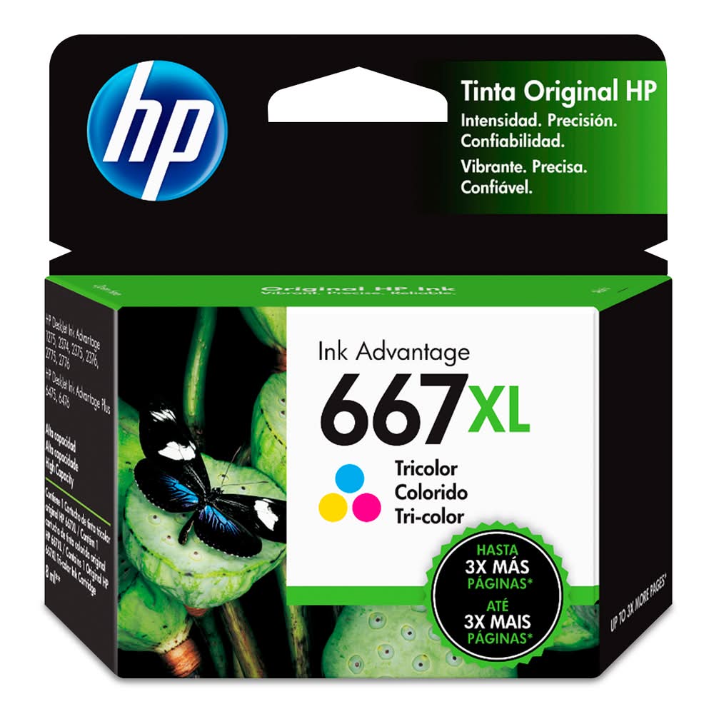 HP · Ink advantage cartucho de tinta, XL, tricolor 667