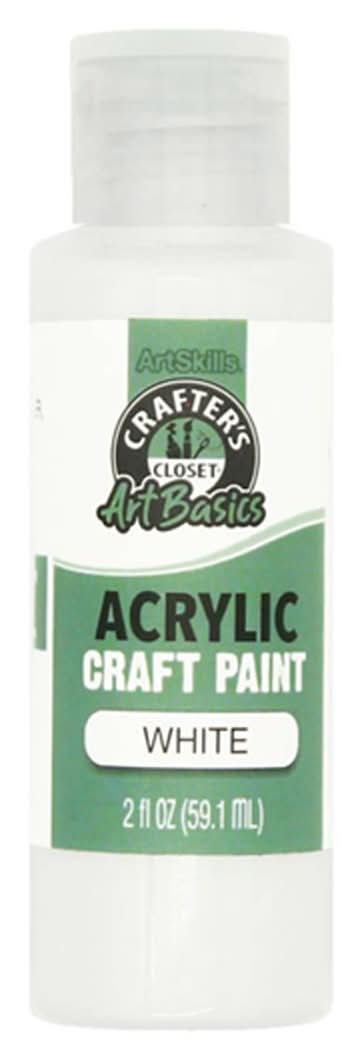 Crafter'S Closet Artbasics Acrylic Matte Craft Paint - White 2 Fl Oz