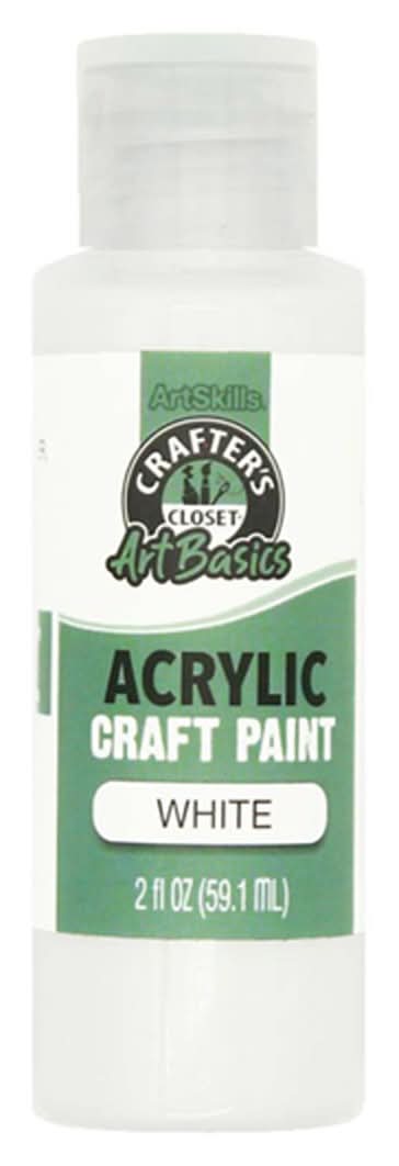 Crafter'S Closet Artbasics Acrylic Matte Craft Paint - White 2 Fl Oz