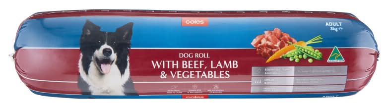 Coles Adult Chilled Fresh Dog Food Roll Lamb & Beef 3kg