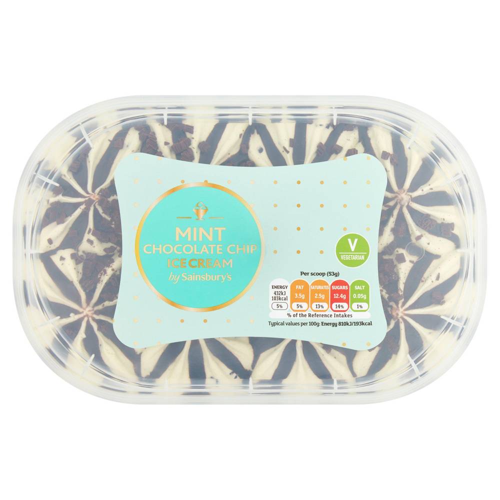 Sainsbury's Mint Chocolate Chip Ice Cream 900ml