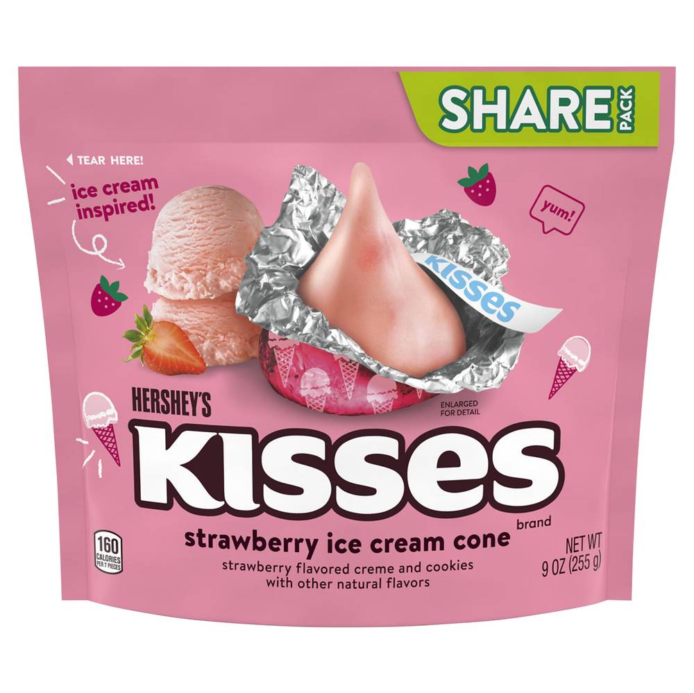 Kisses Hershey's Ice Cream Cone Flavored Candy, Strawberry (9 oz)