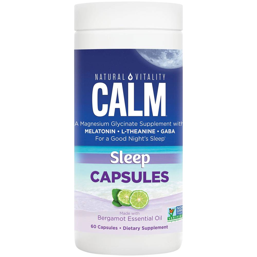 Natural Vitality Calm Magnesium For Sleep With Melatonin & L-Theanine (60 ct)