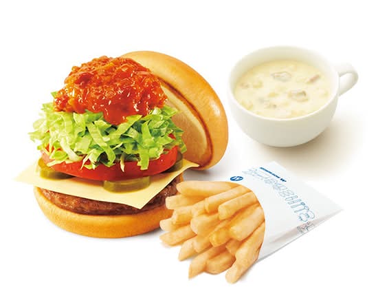 【辛】スパイシーモスタコスバーガー＋70円ドリンクセット