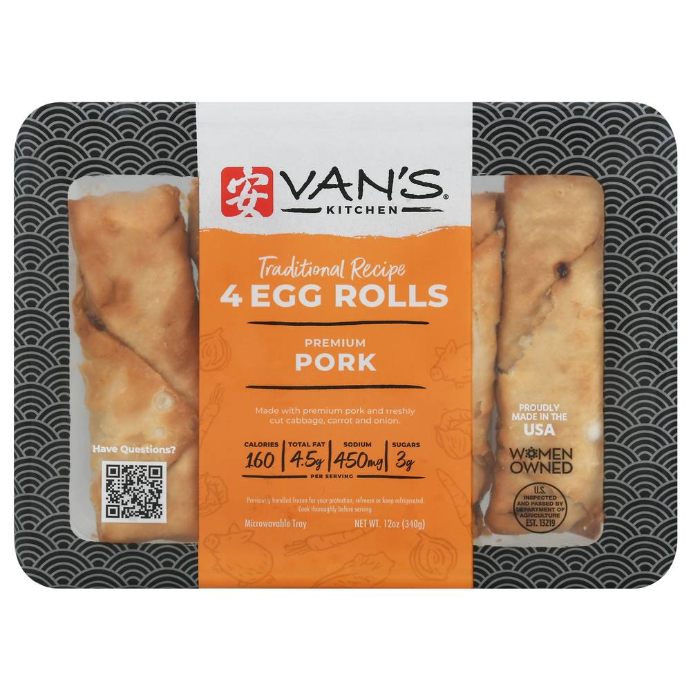 Van's Kitchen Pork Egg Rolls (4 ct)