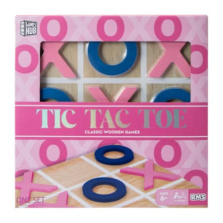 Tic Tac Toe Wooden Games Set Pink