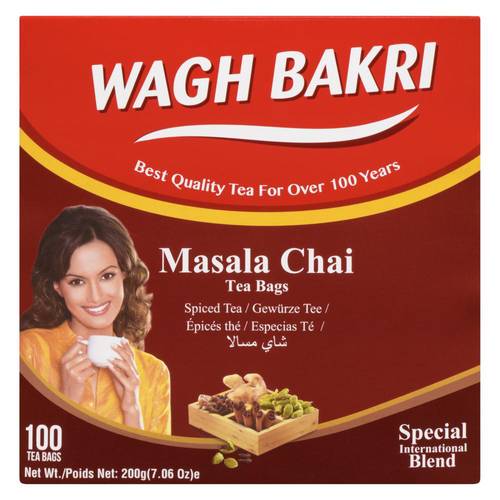 Wagh Bakri Spiced Tea Masala Chai 100 Tea Bags 200 g