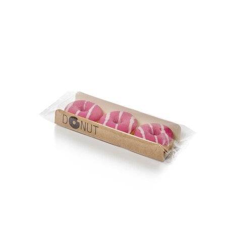 Mini donut fourrés framboise glaçage rose POOPIES - la barquette de 102g
