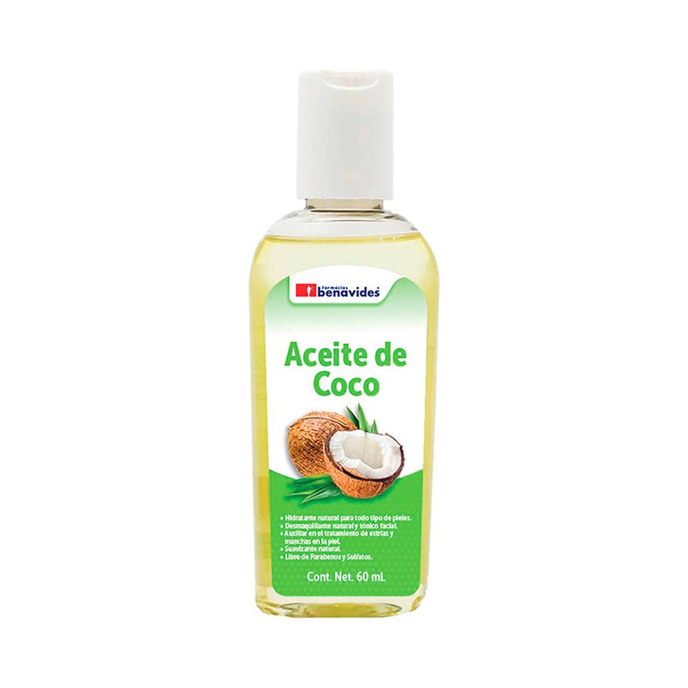 Farmacias benavides aceite de coco (botella 60 ml)