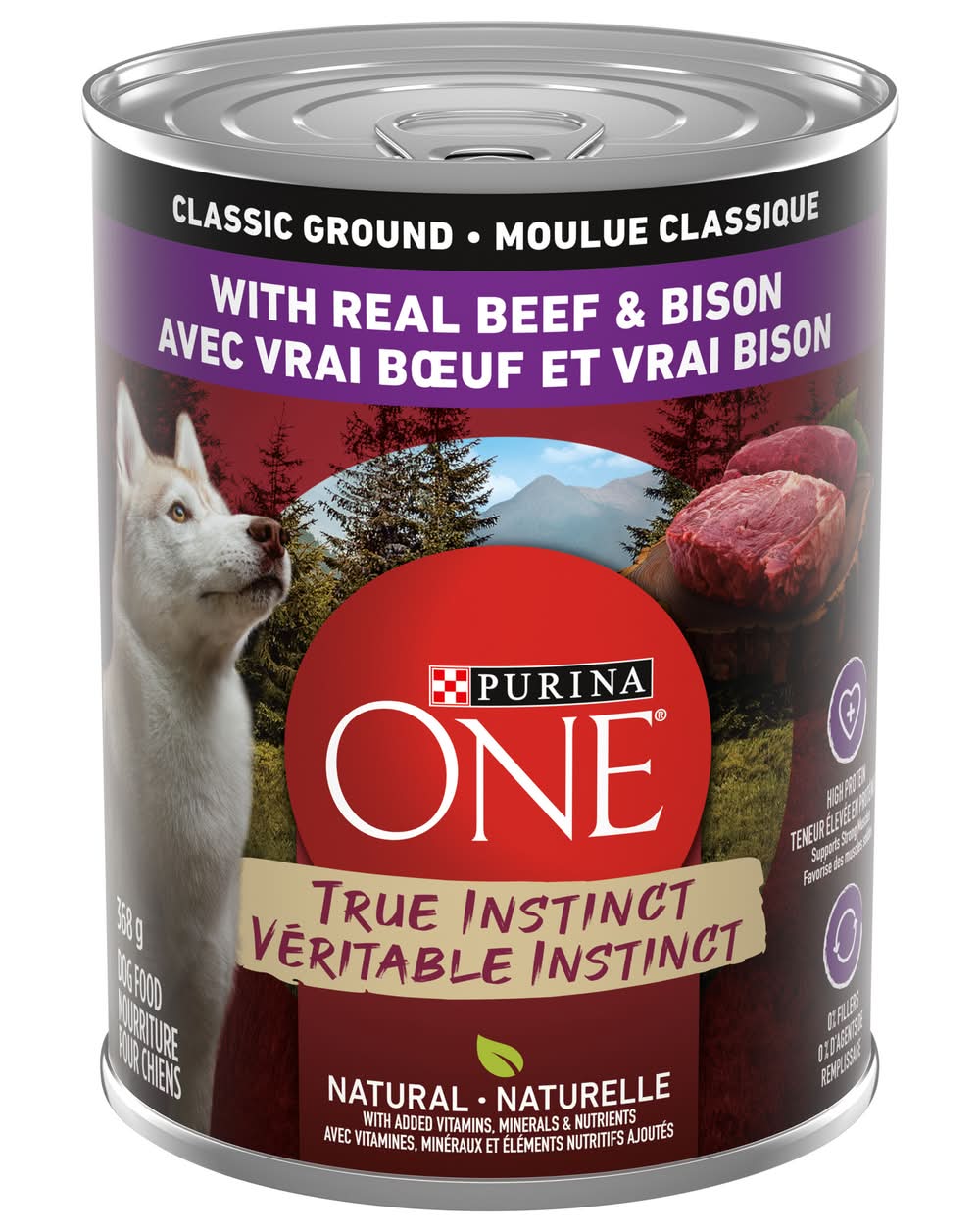 Purina One Smartblend True Instinct Wet Dog Food, Beef-Bison (368 g)