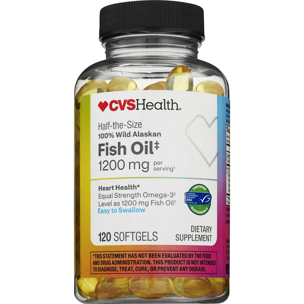 CVS Health Half Size Fish Oil 1200mg, 120 CT