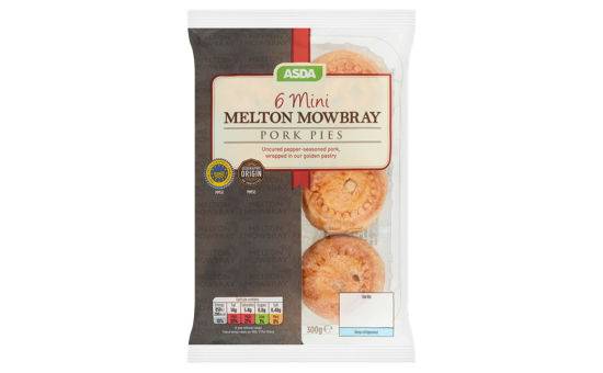 Asda 6 Mini Melton Mowbray Pork Pies 300g