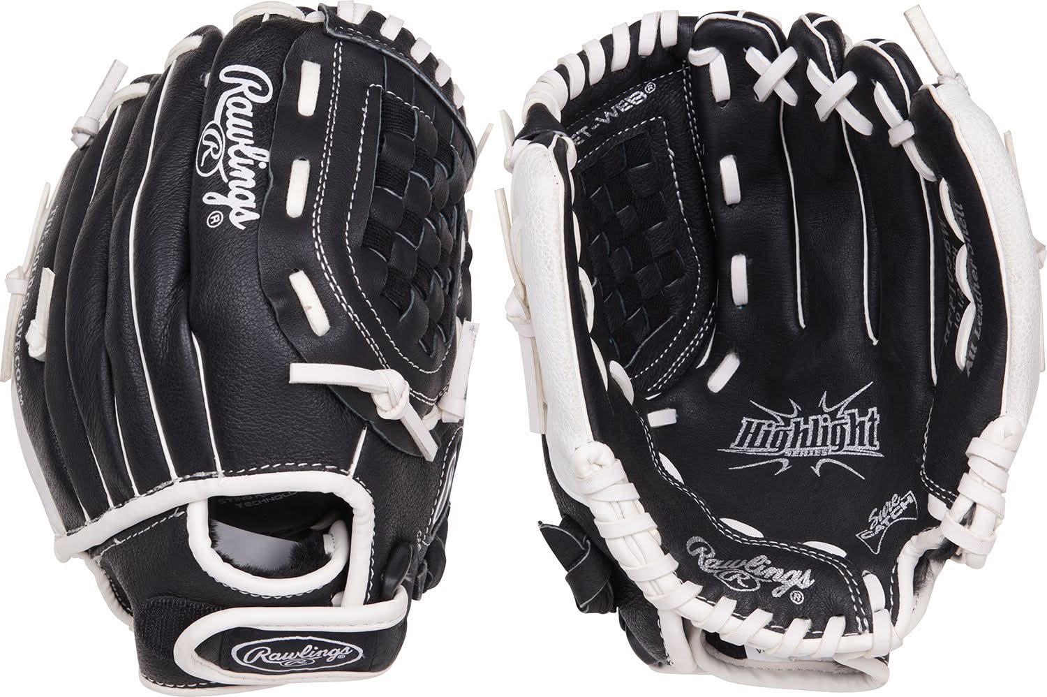 Rawlings 10.5'' Girls' Highlight Series Softball Glove (Black, 10.5")