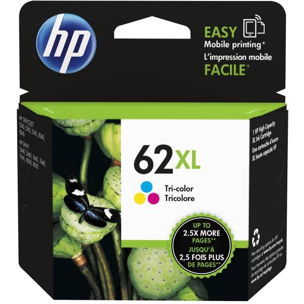 HP 62Xl High-Yield Tri-Color Ink Cartridge