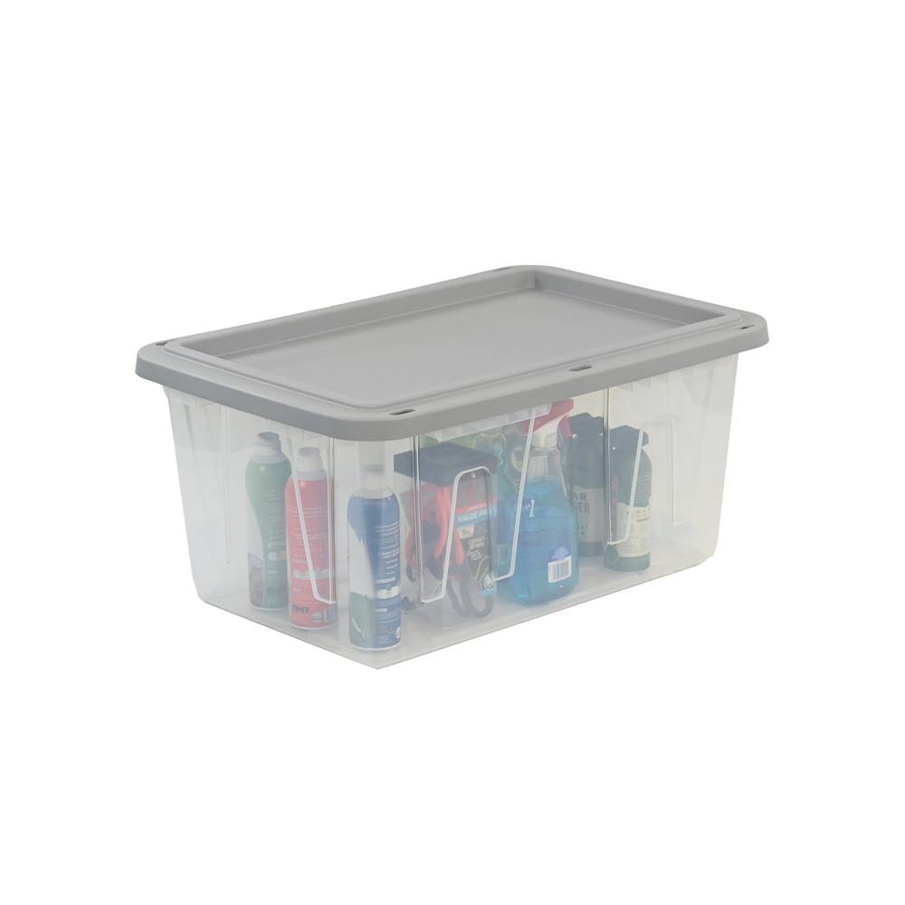 Project Source Medium 27-Gallons (108-Quart) Clear Heavy Duty Tote with Standard Snap Lid | 2565507