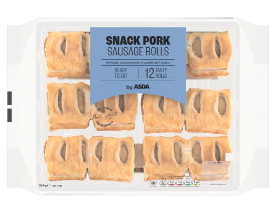 ASDA Snack Pork Sausage Rolls (12 pack)